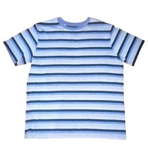 OP Ocean Pacific Striped T-Shirt Blue Black Gray Size Large